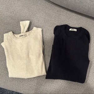 Indigo and Cream ribbed long Al Shirts